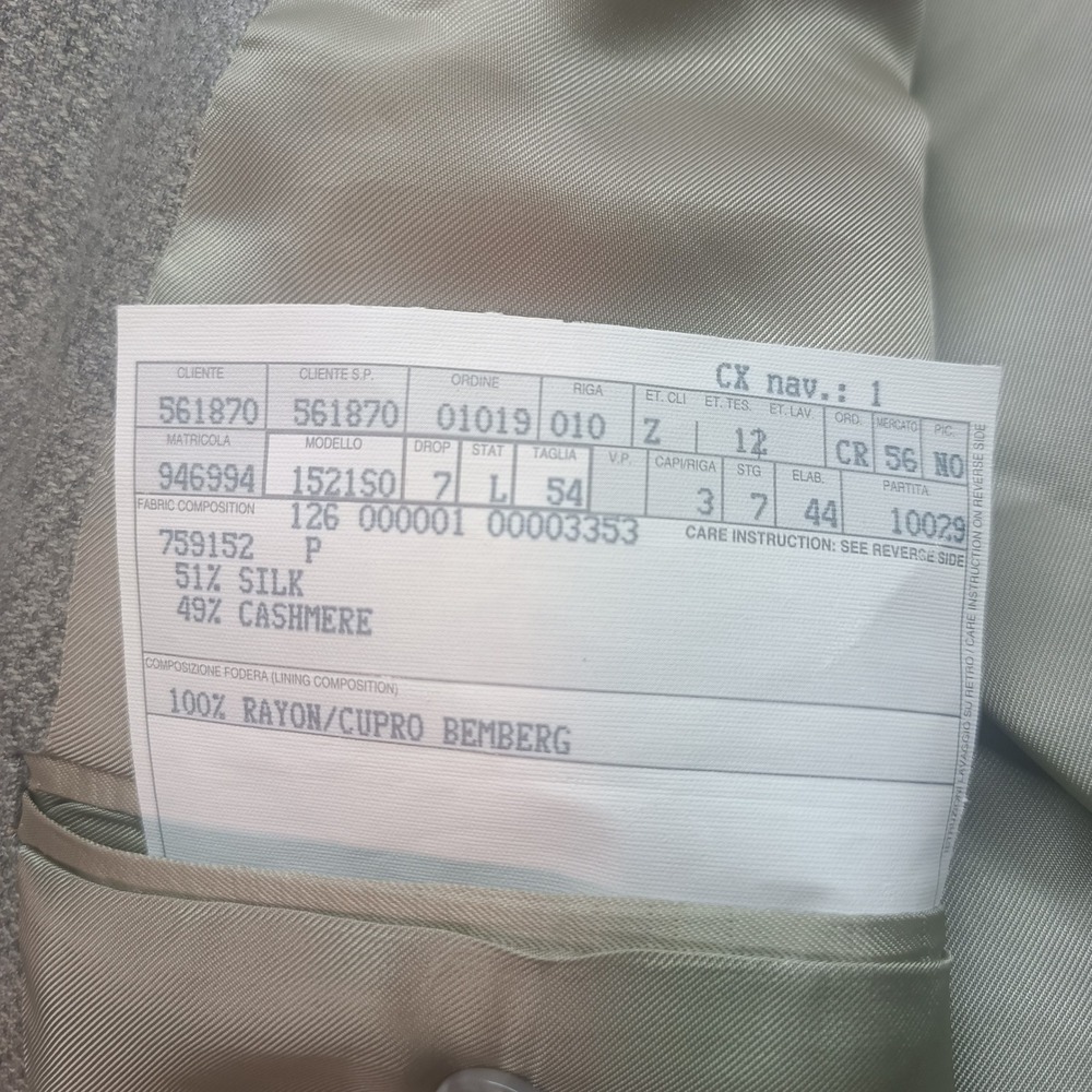 Ermenegildo Zegna Silk Cashmere Sport Coat Mens 44l Light Grey Blazer Luxury View 3